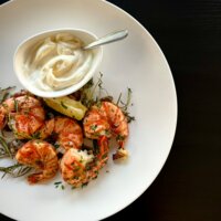 gegrillte Garnelen
